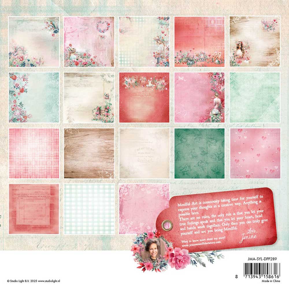 Jenine's Mindful Art Sending You Love Collection - 8" x 8" Designer Paper Pad - Backgrounds [JMA-SYL-DPP289] - Image 2