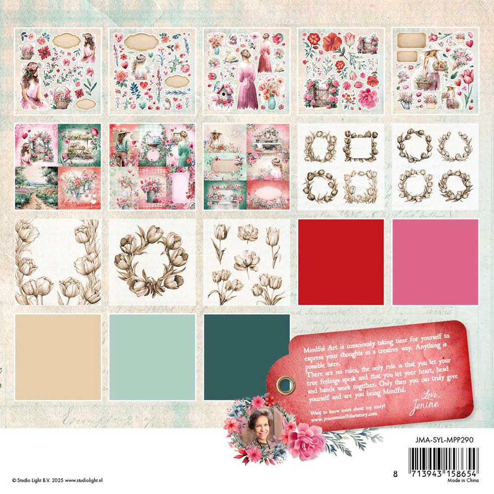 Jenine's Mindful Art Sending You Love Collection - 8" x 8" Mixed Paper Pad [JMA-SYL-MPP290] - Image 2