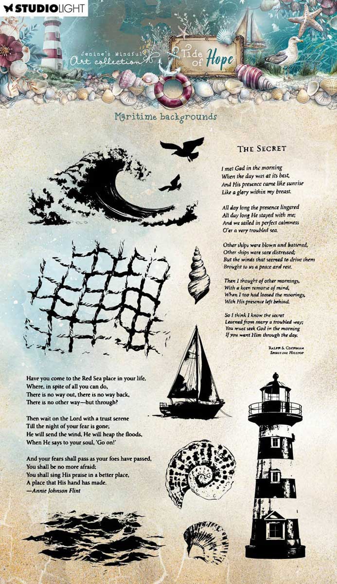 Jenine's Mindful Art Tide Of Hope Collection - Clear Stamp Set - Maritime Backgrounds [JMA-TH-STAMP931]