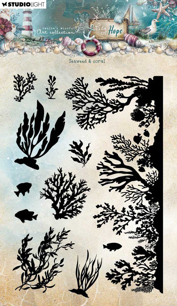 Jenine's Mindful Art Tide Of Hope Collection - Clear Stamp Set - Seaweed & Coral [JMA-TH-STAMP932]