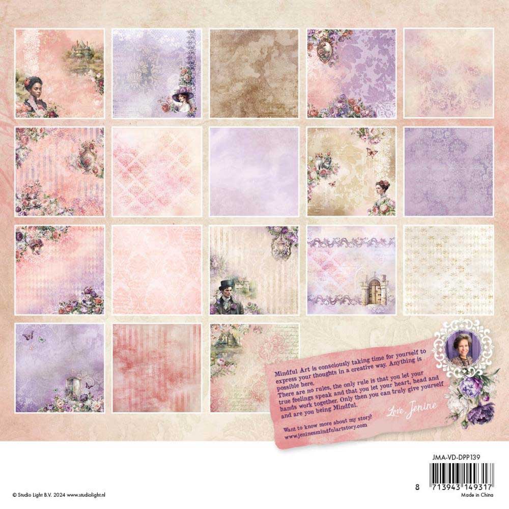 Jenine's Mindful Art Victorian Dreams Collection - 8" x 8" Paper Pad [JMA-VD-DPP139] - Image 2