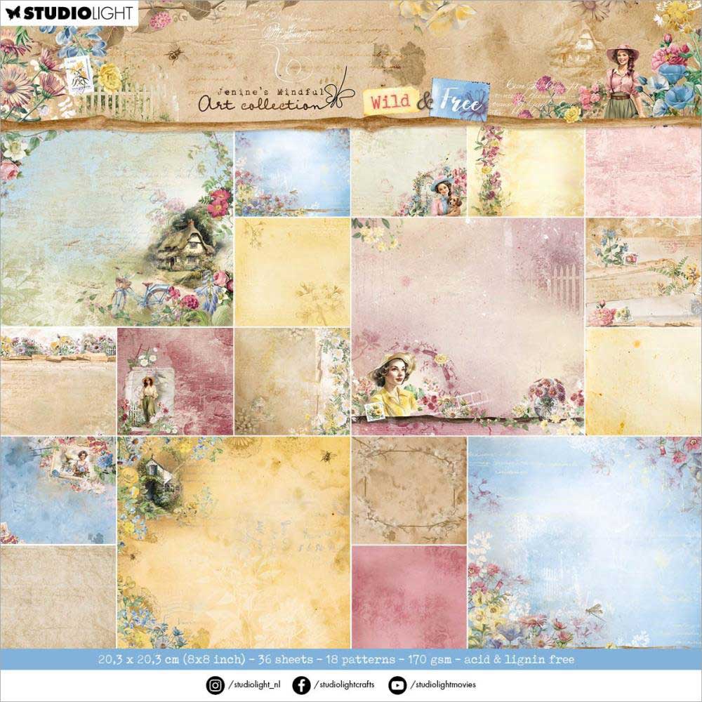 Jenine's Mindful Art Wild & Free Collection - 8" x 8" Paper Pad [JMA-WAF-DPP183]