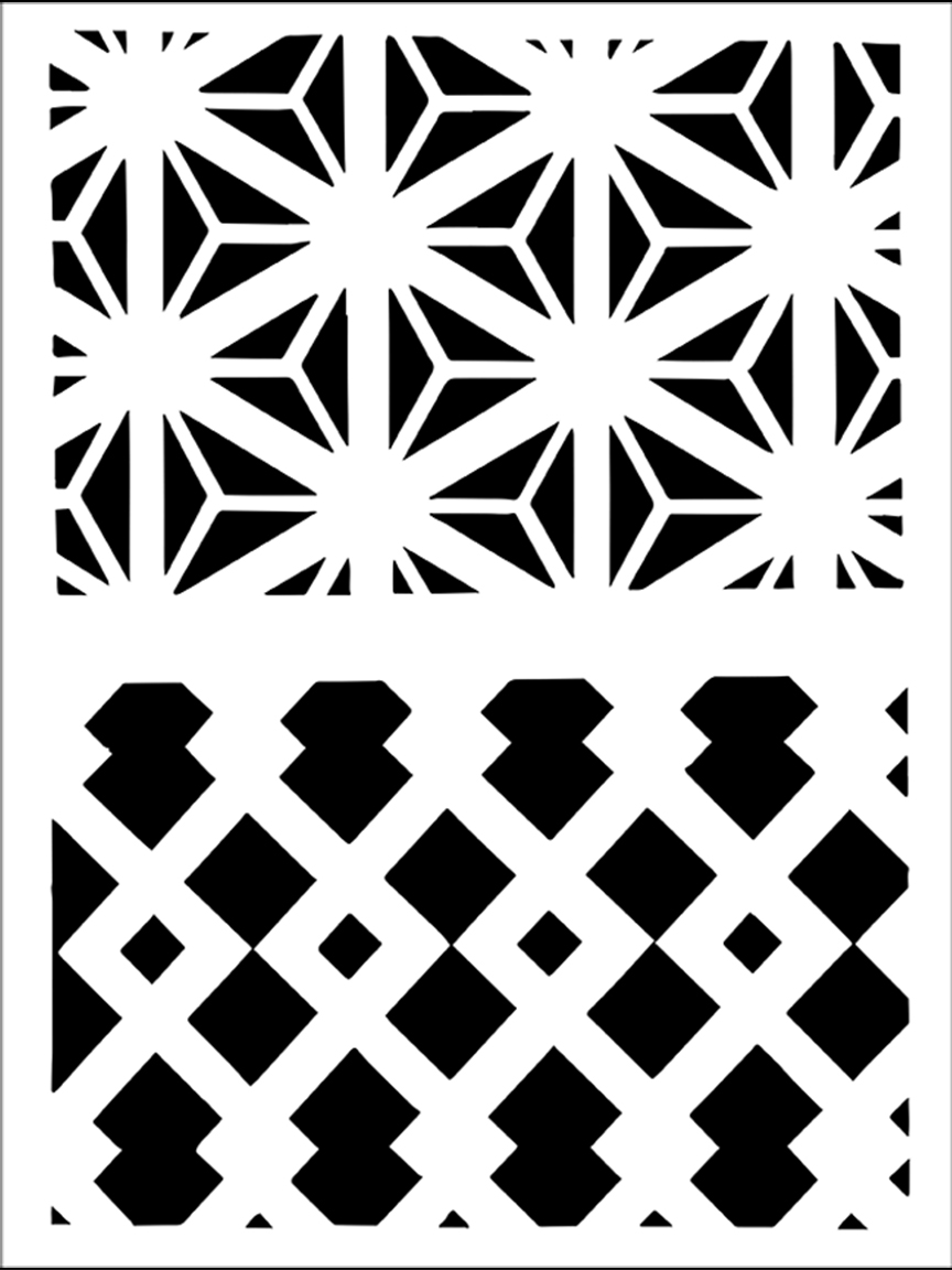 Joggles / Caroline Duncan Stencil - Backgrounds - Floor Tiles [75185], image size:864x1152
