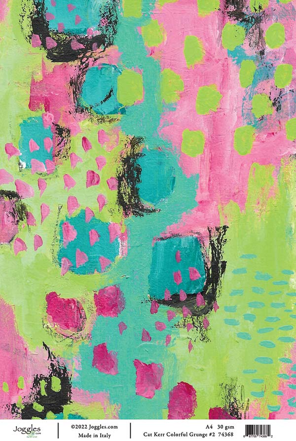 Joggles / Cat Kerr A4 Rice Paper - Colorful Grunge #2 [74368] - Joggles.com