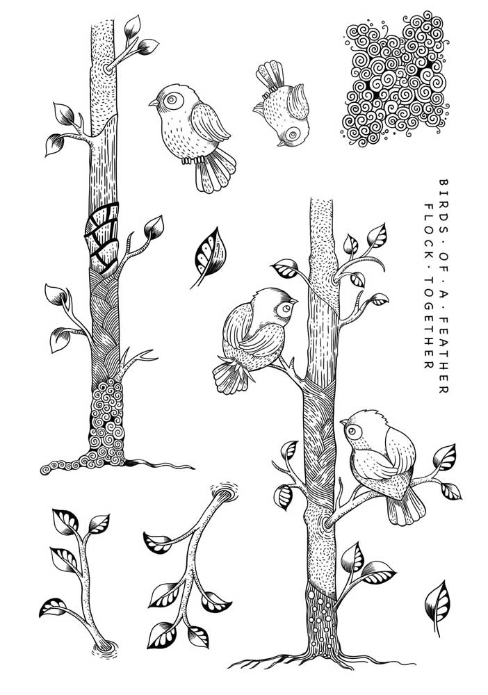 Katkin Krafts Clear Stamp Set - Bright Birds [KK0055] - Image 2