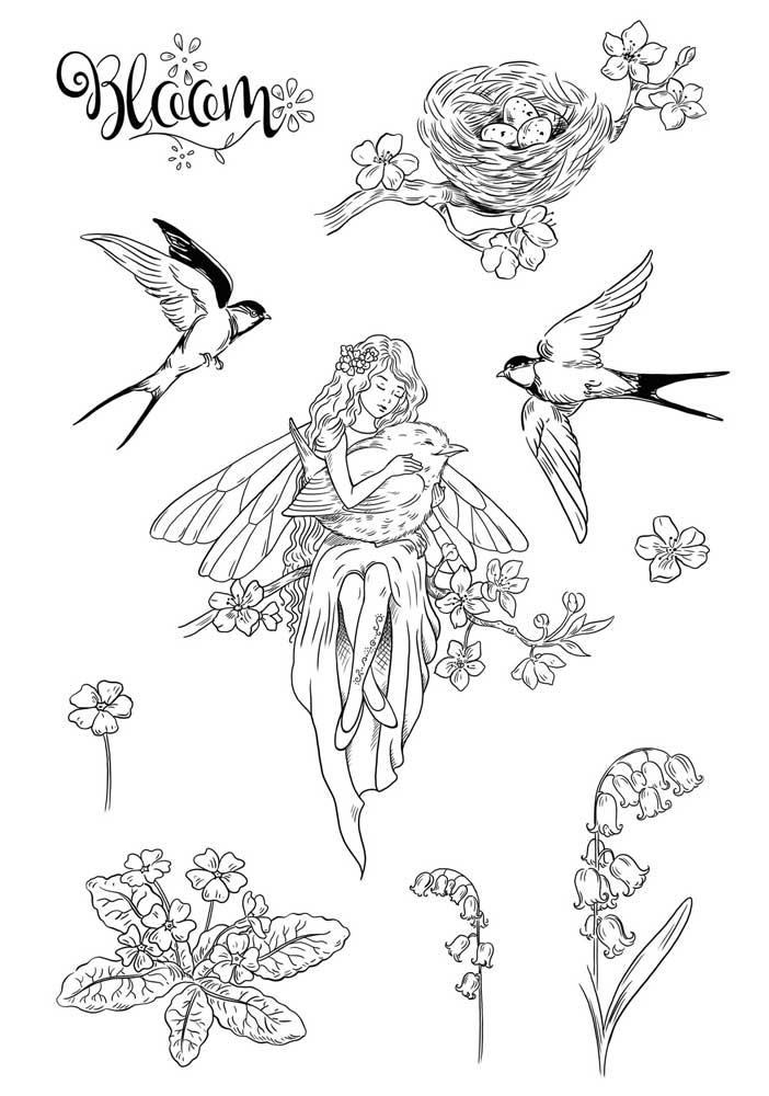 Katkin Krafts Clear Stamp Set - Spring Fairy [KK0044] - Image 2