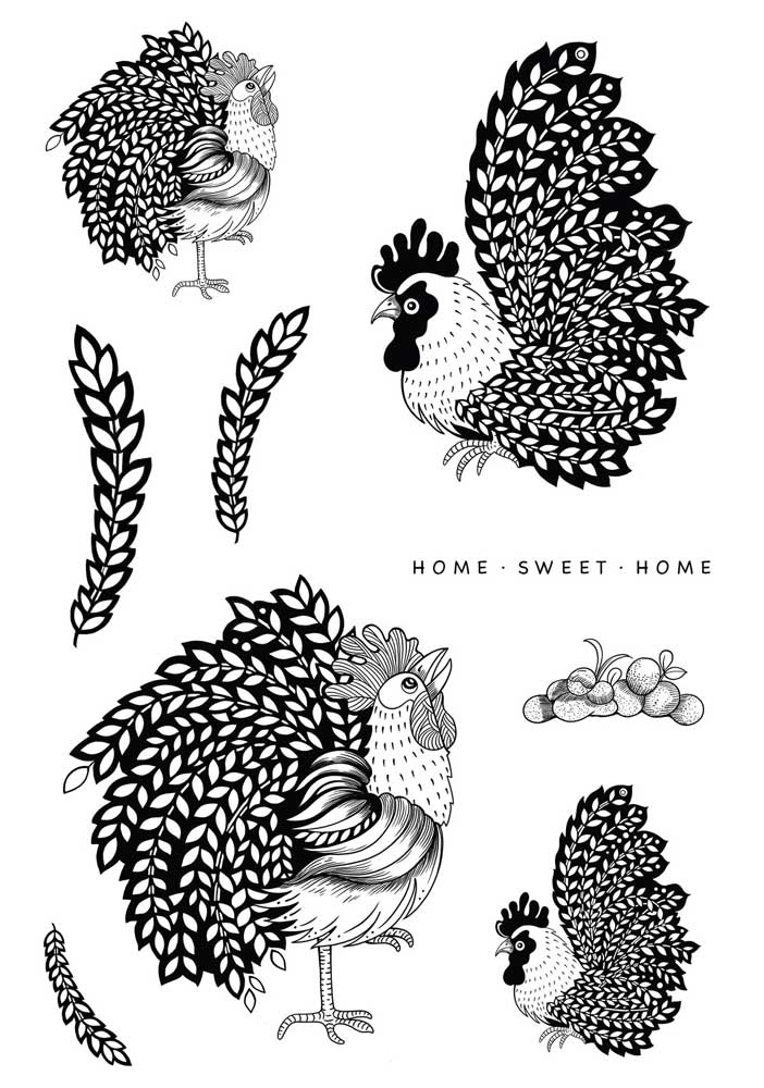 Katkin Krafts Clear Stamp Set - The Roosters [KK0041] - Image 2