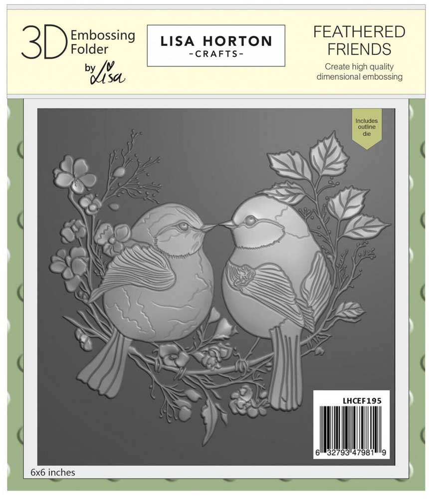 Lisa Horton 3D Embossing Folder & Die Combo Feathered Friends