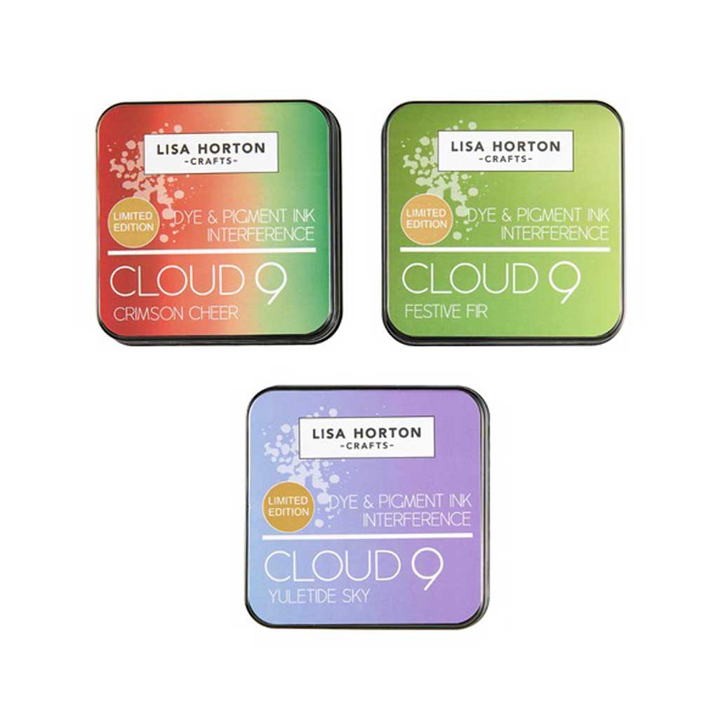 Lisa Horton Crafts Limited Edition Interference Ink Pads - Christmas Cheer, Festive Fir & Yuletide Sky [LHCIP178]