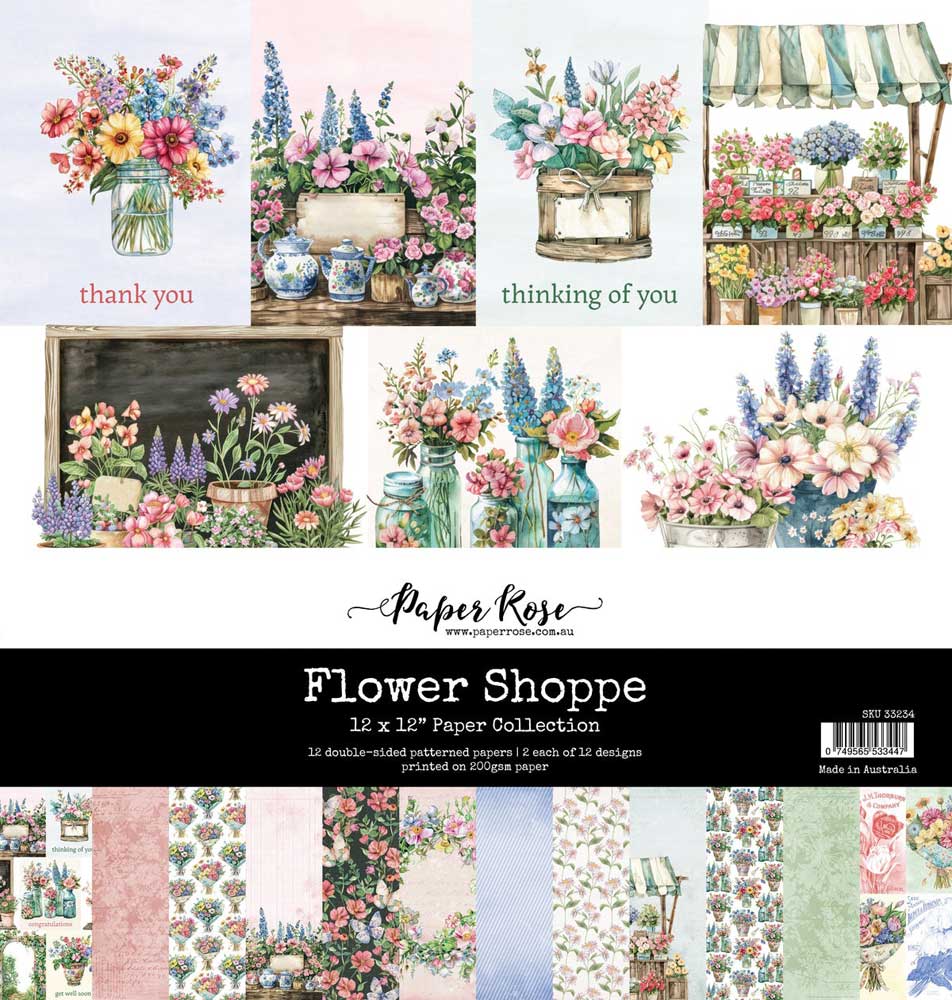 Paper Rose 12" x 12" Paper Pad - Flower Shoppe [33234]
