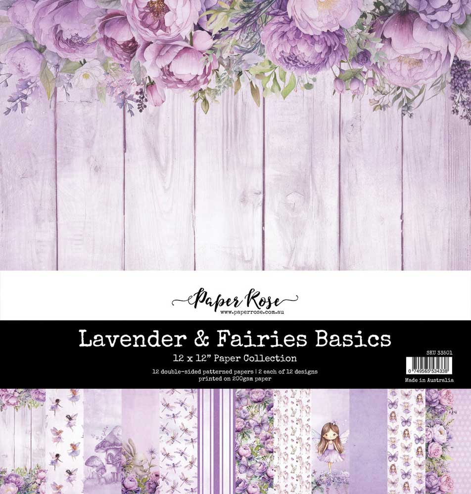 Paper Rose 12" x 12" Paper Pad - Lavender & Fairies Basics [33501]