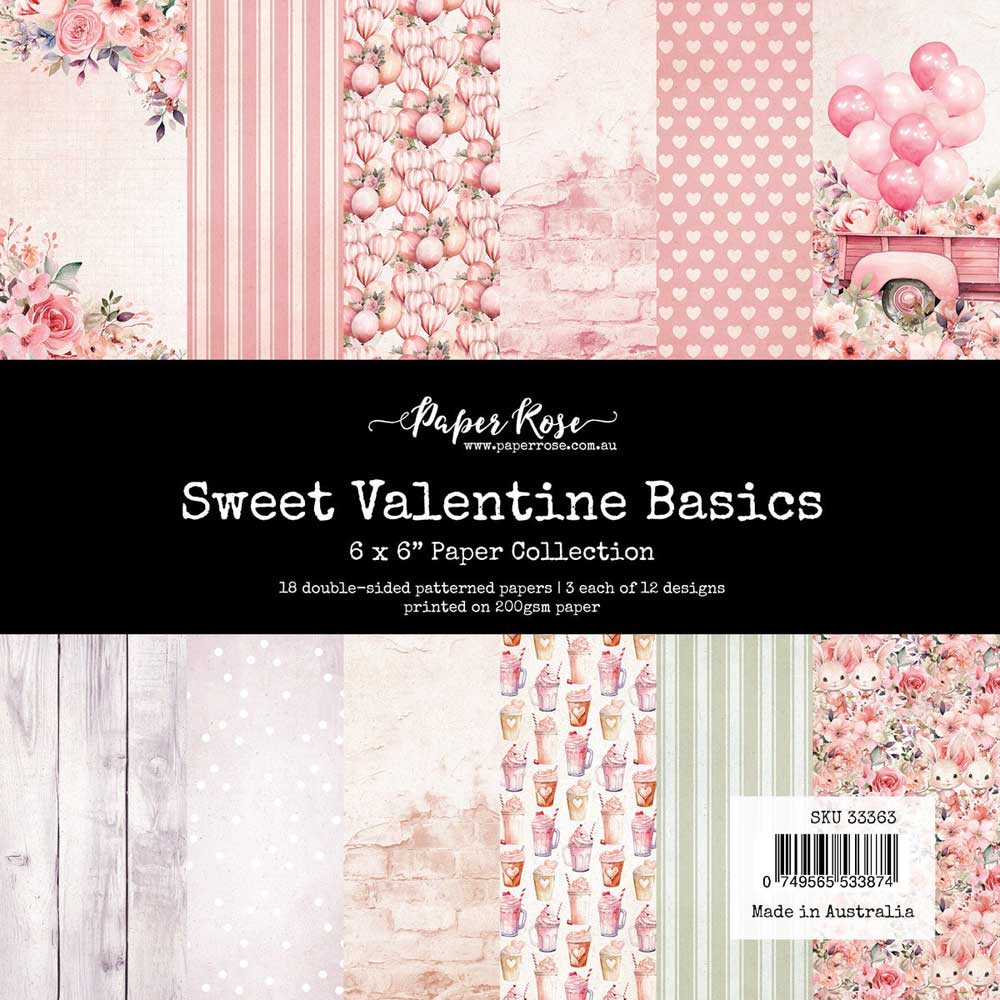 Paper Rose 6" x 6" Paper Pad - Sweet Valentine Basics [33363]