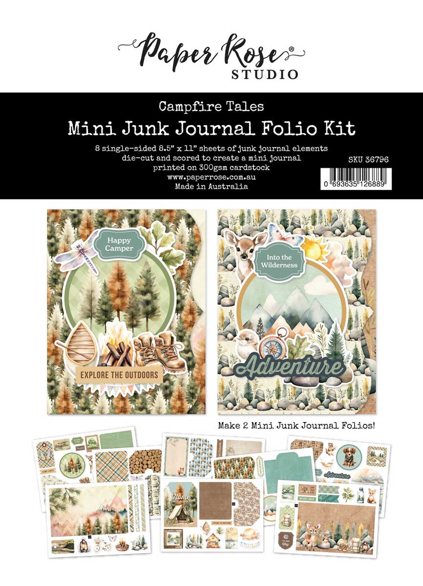 Paper Rose Campfire Tales Collection - Mini Junk Journal Folio Kit [36796]