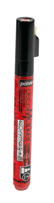 Pebeo Deco Marker Acrylic Marker, Rot, 4 Mm Spitze – Deckend & Permanent Für Viele Oberflächen