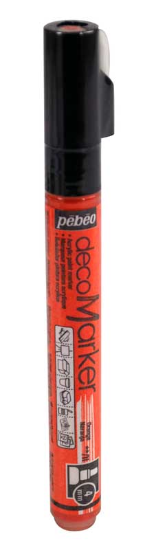 Pébéo Decomarker Pennarello Acrilico Multisuperficie - Punta Tonda 4mm, Colore Nero Prezioso - 2