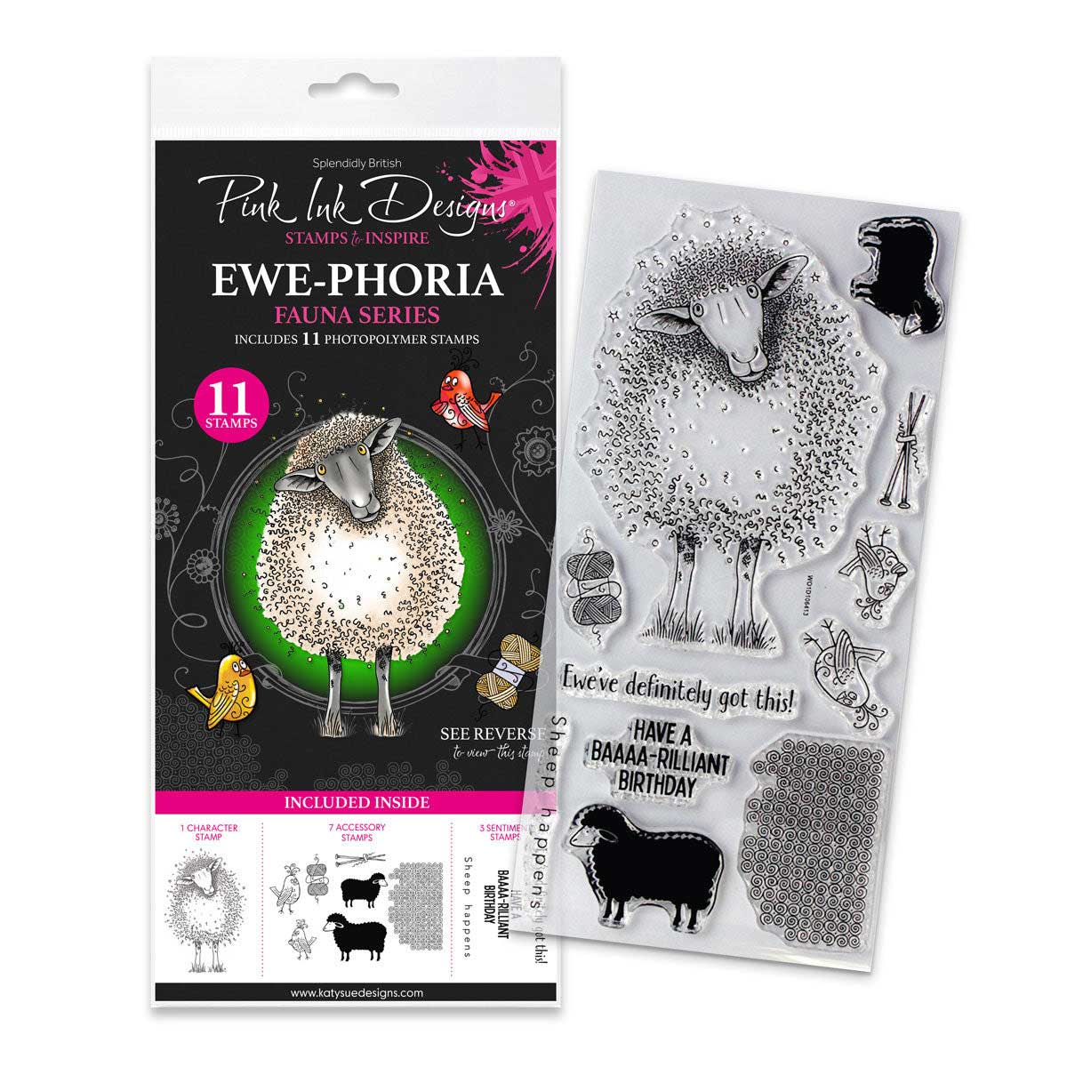 Pink Ink Designs Clear Stamp Set - Ewe-Phoria [07-0015-PI]