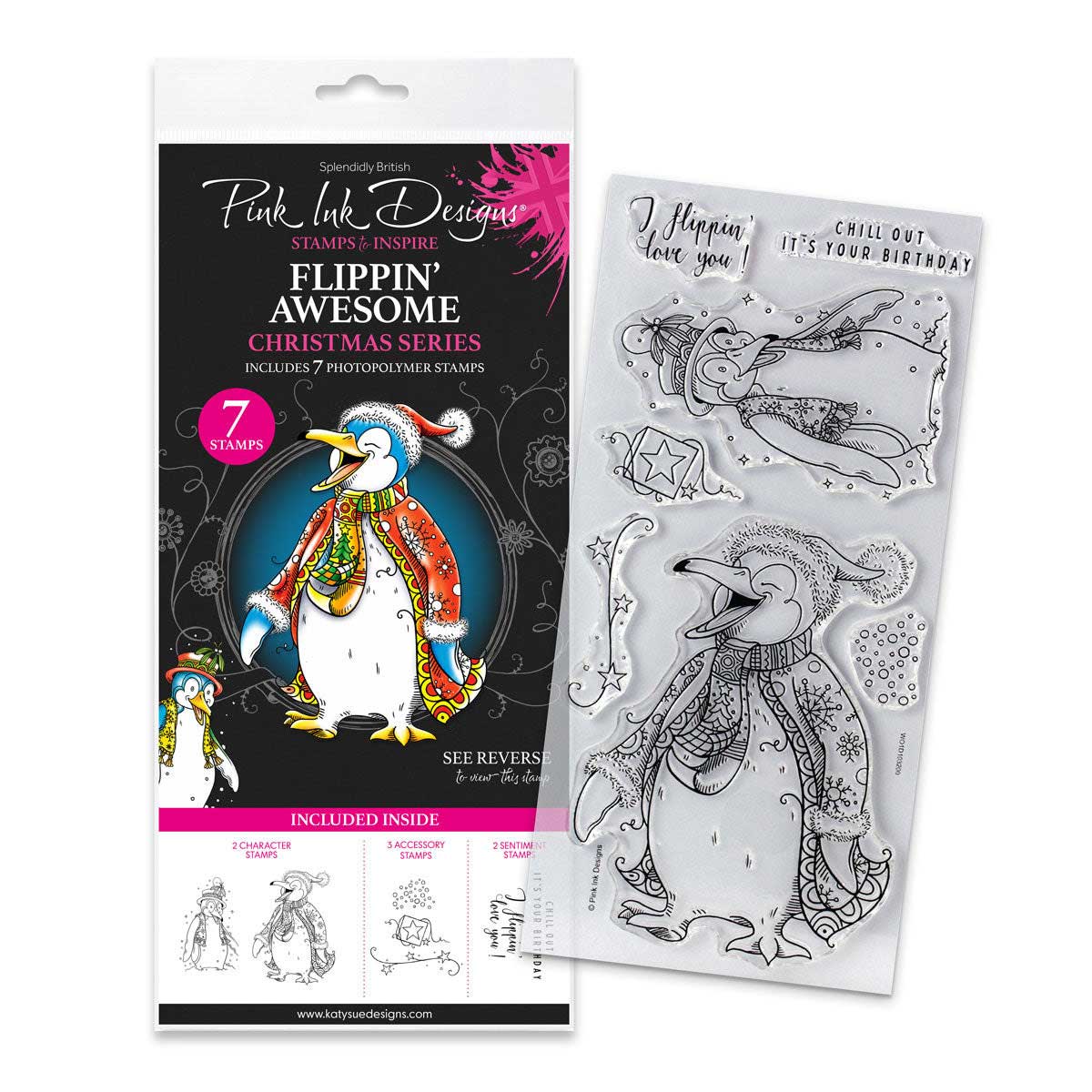 Pink Ink Designs Clear Stamp Set - Flippin' Awesome [07-0008-PI]