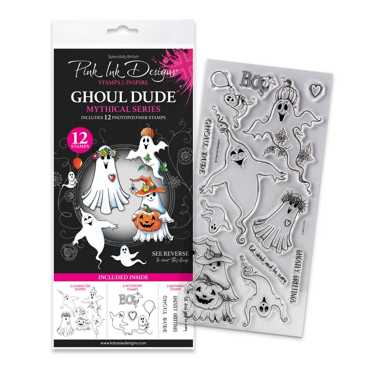 Pink Ink Designs Clear Stamp Set - Ghoul Dude [07-0026-PI]