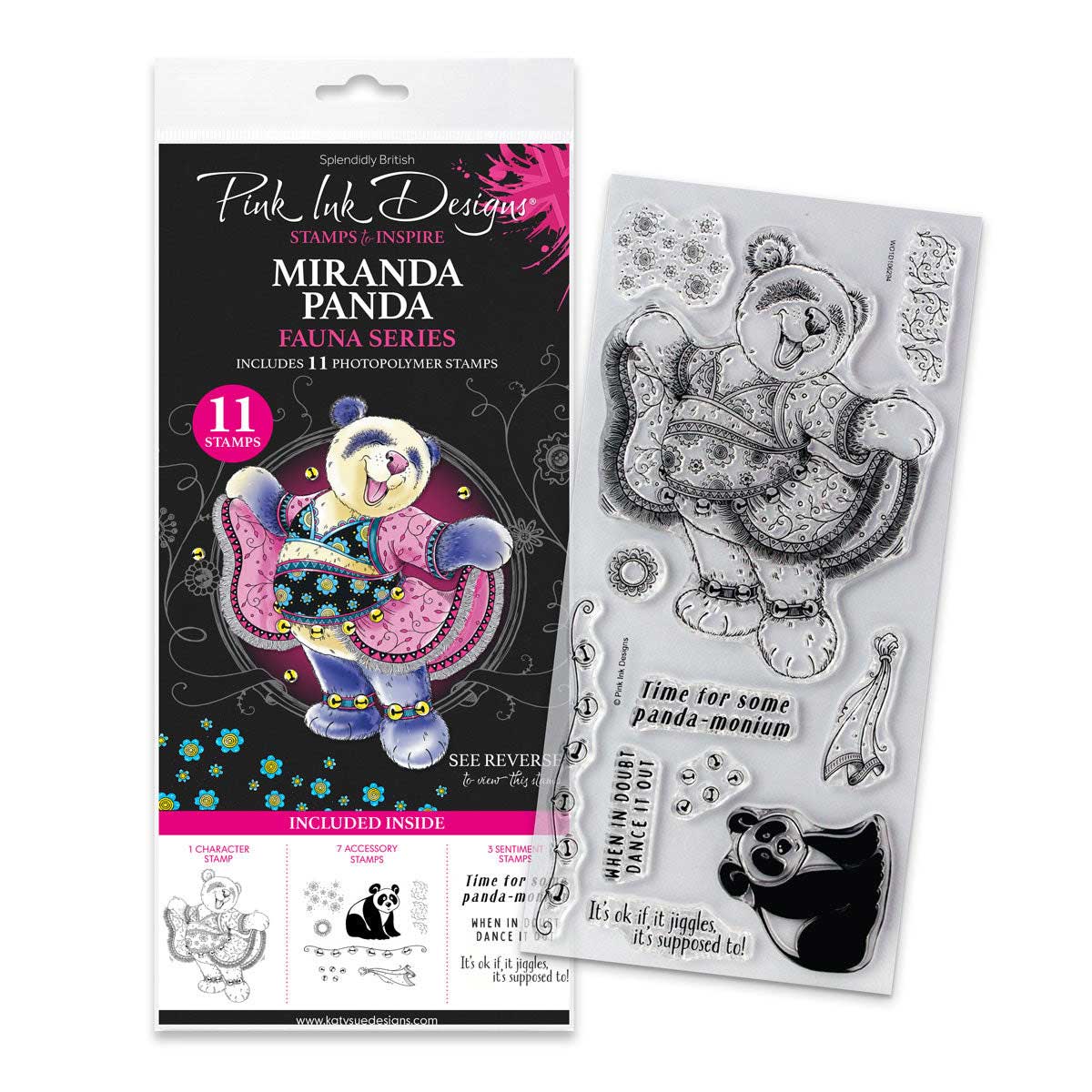 Pink Ink Designs Clear Stamp Set - Miranda Panda [07-0009-PI]