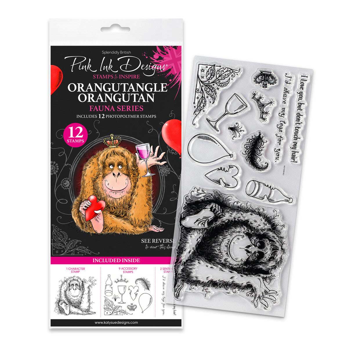 Pink Ink Designs Clear Stamp Set - Orangutangle Orangutan [07-0017-PI]