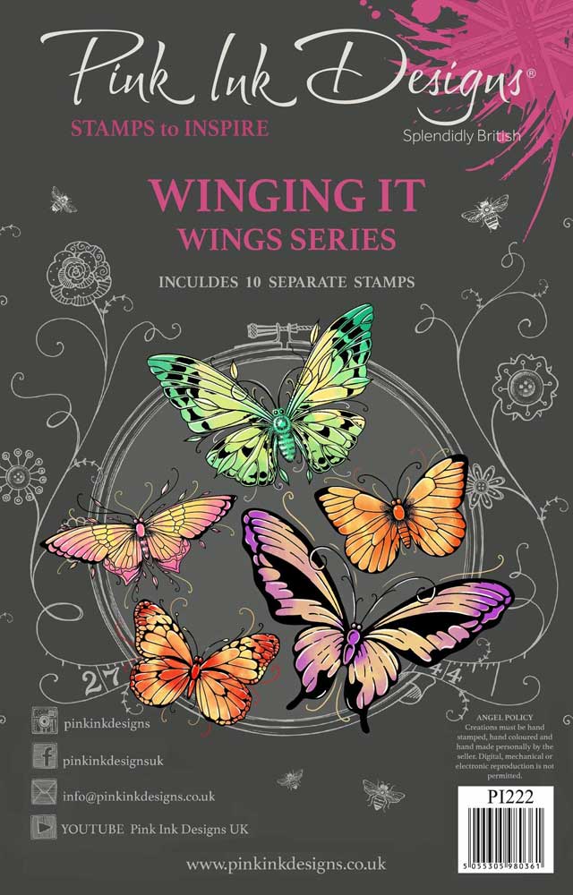 Stupell Industries Pink Butterfly Splatter Patterned Wings by