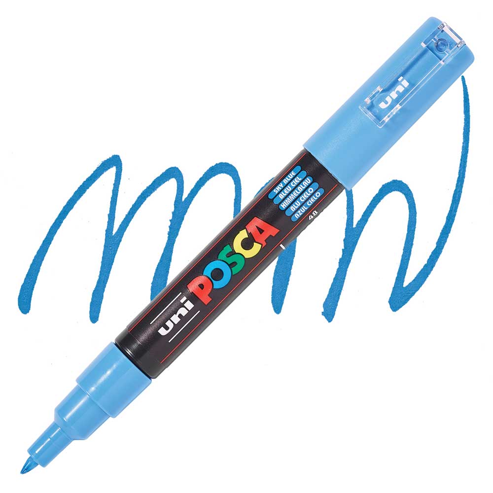 POSCA Paint Pen Extra Fine PC-1M - Sky Blue [48] - Joggles.com