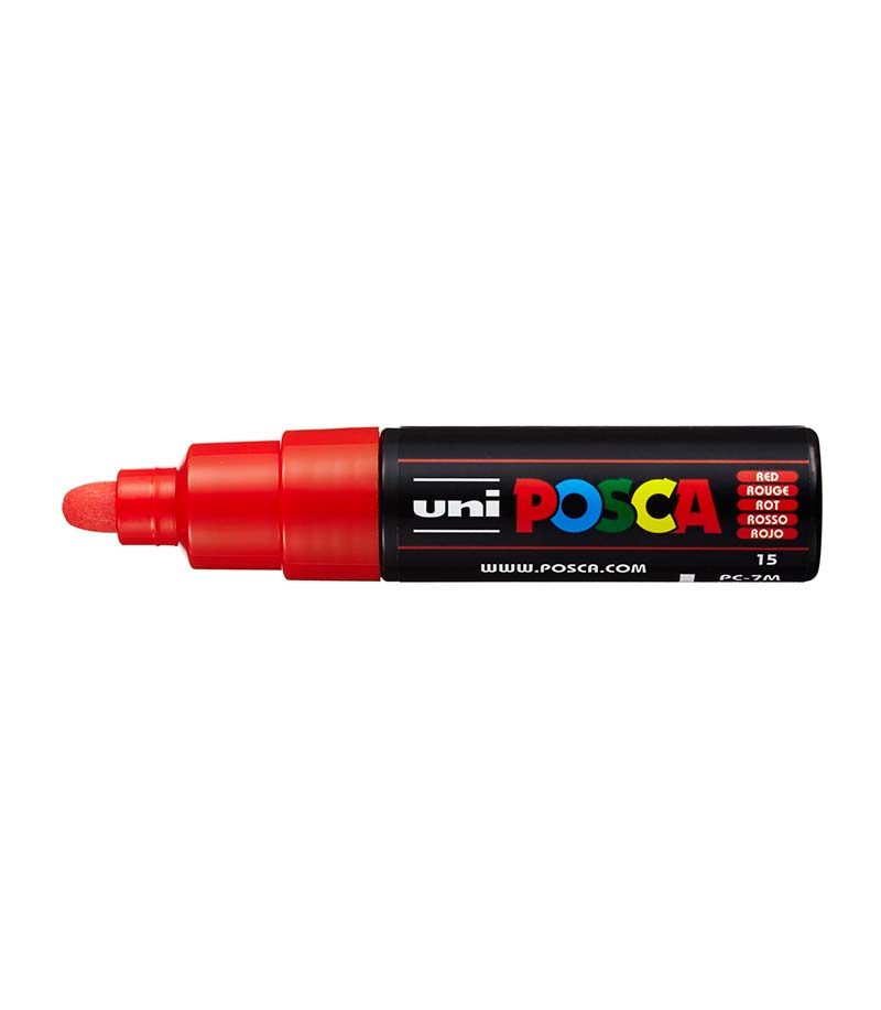 Posca PC-7M Broad Bullet Paint Marker, Red