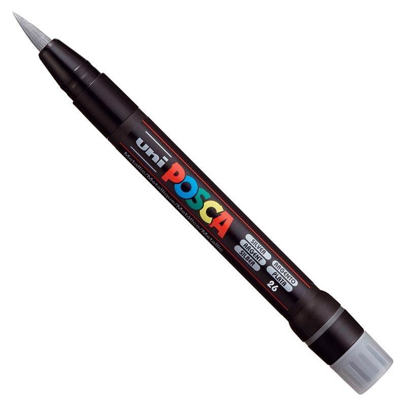 Posca PCF-350 Brush Silver Paint Marker