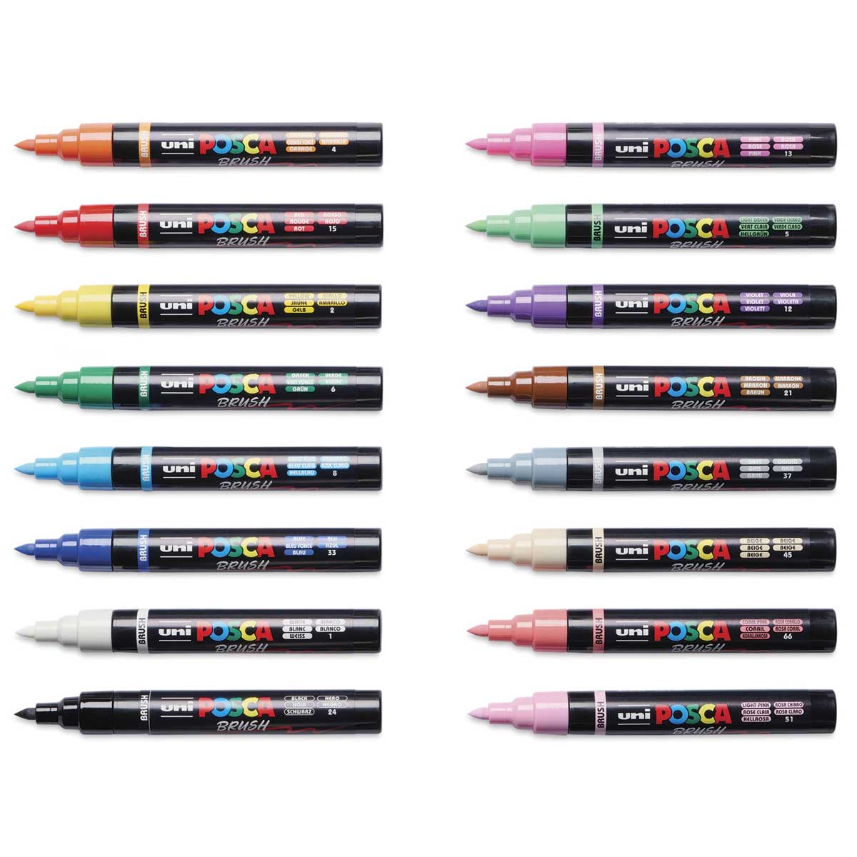 POSCA Paint Pens Brush Tip PC-5BR -  Set Of 16 [PX311902000] - Image 3