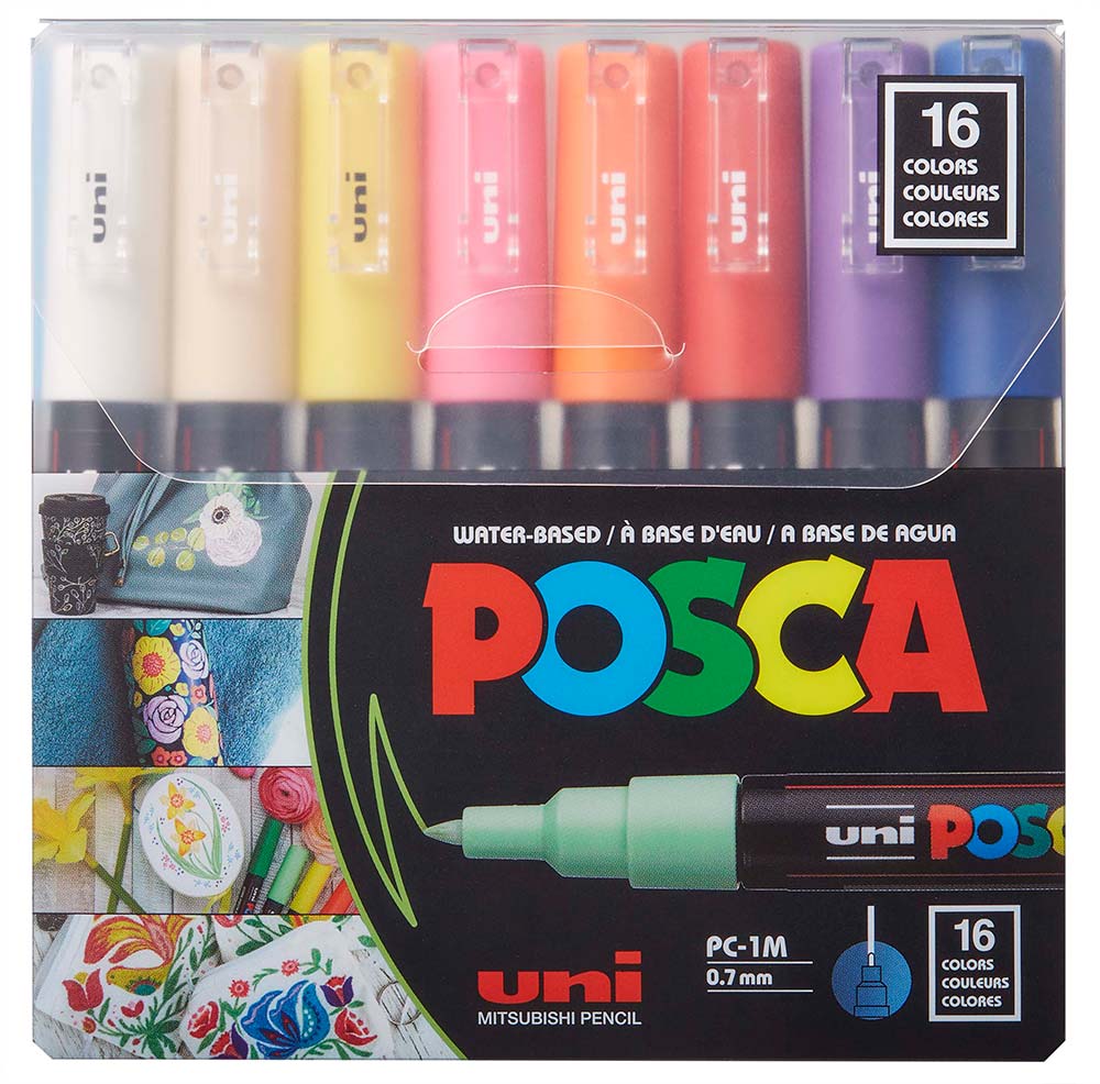 POSCA Paint Pens All Sizes - Set Of 8 White [PX302968000] 