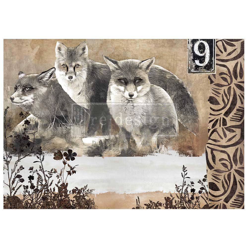 Prima Re-Design Découpage Fiber - Calm Foxes [666330]