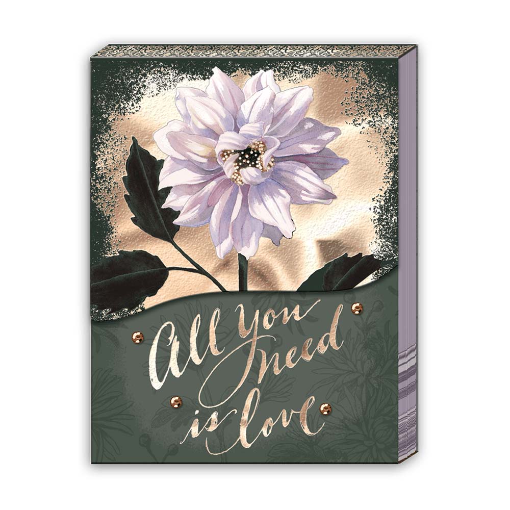 Punch Studio Vintage Floral Tall Notepad - Lined Magnetic Closure Notebook
