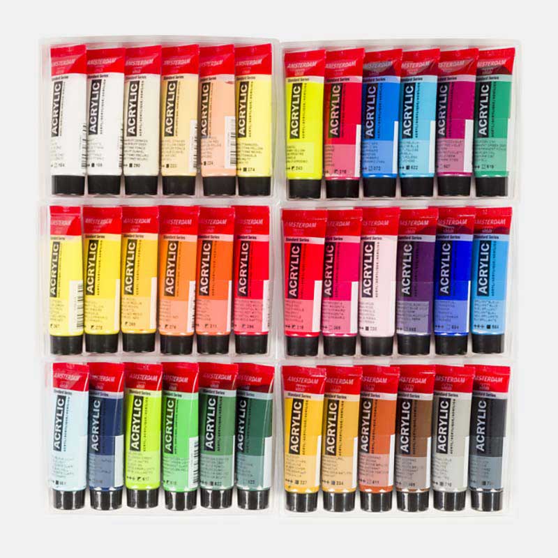 Talens Amsterdam Acrylic Ink Set : Liquid Acrylic Paint : 30 ml x 6 Colours  : Basic