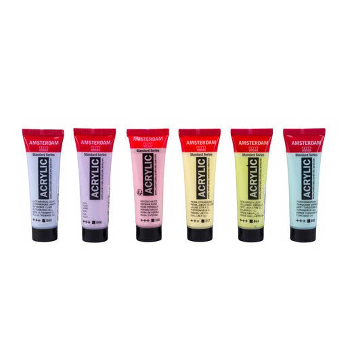 Royal Talens Amsterdam Acrylic Paint - Set Of 6 Pastel - 20ml Tubes [17820503] - Image 2