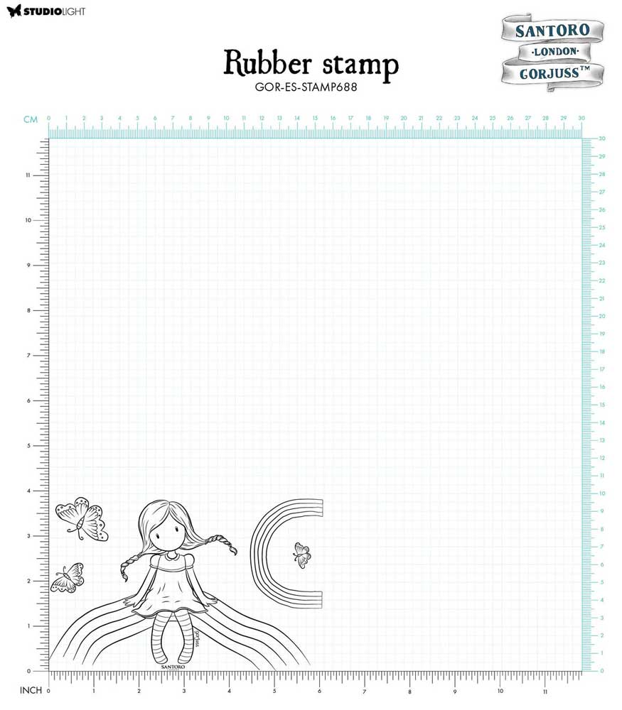 Santoro London Gorjuss Rubber Stamp Set - Rainbow Heaven [GOR-ES-STAMP688] - Image 2