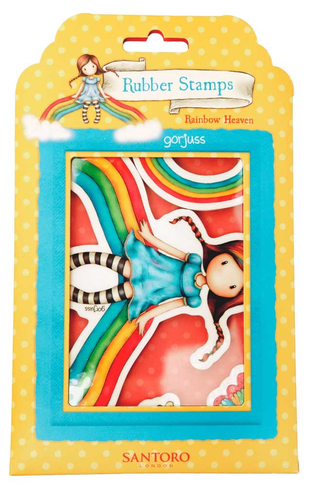 Santoro London Gorjuss Rubber Stamp Set - Rainbow Heaven [GOR-ES-STAMP688]