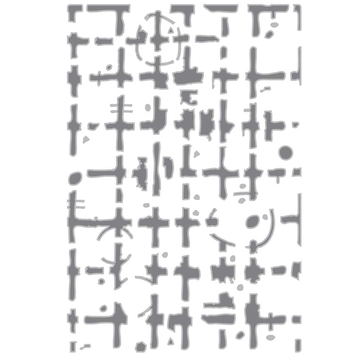 Seth Apter / Sizzix Textured Impressions Multi-Level Embossing Folder - Grid Graph [667020] - Image 2