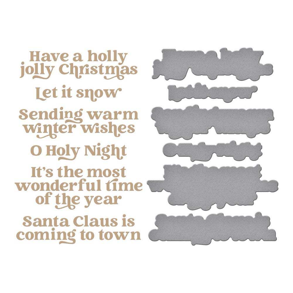 Simon Hurley / Spellbinders Hot Foil Plate & Die Set - Wonderful Winter Sentiments [GLP-433] - Image 2