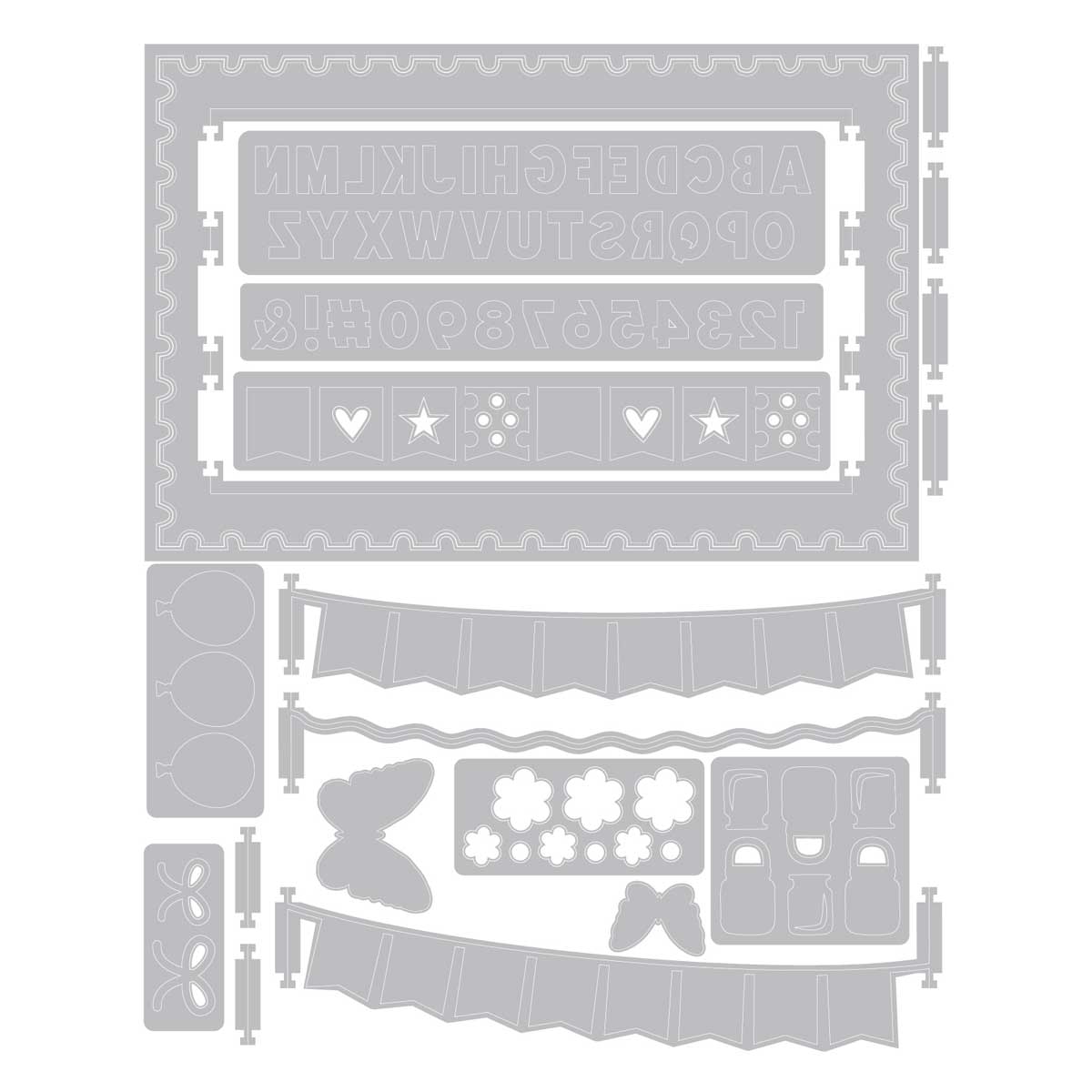 Sizzix 25th Birthday Collection - 49 & Market Thinlits Snap & Swap Dies - All About Banners [667055] - Image 2