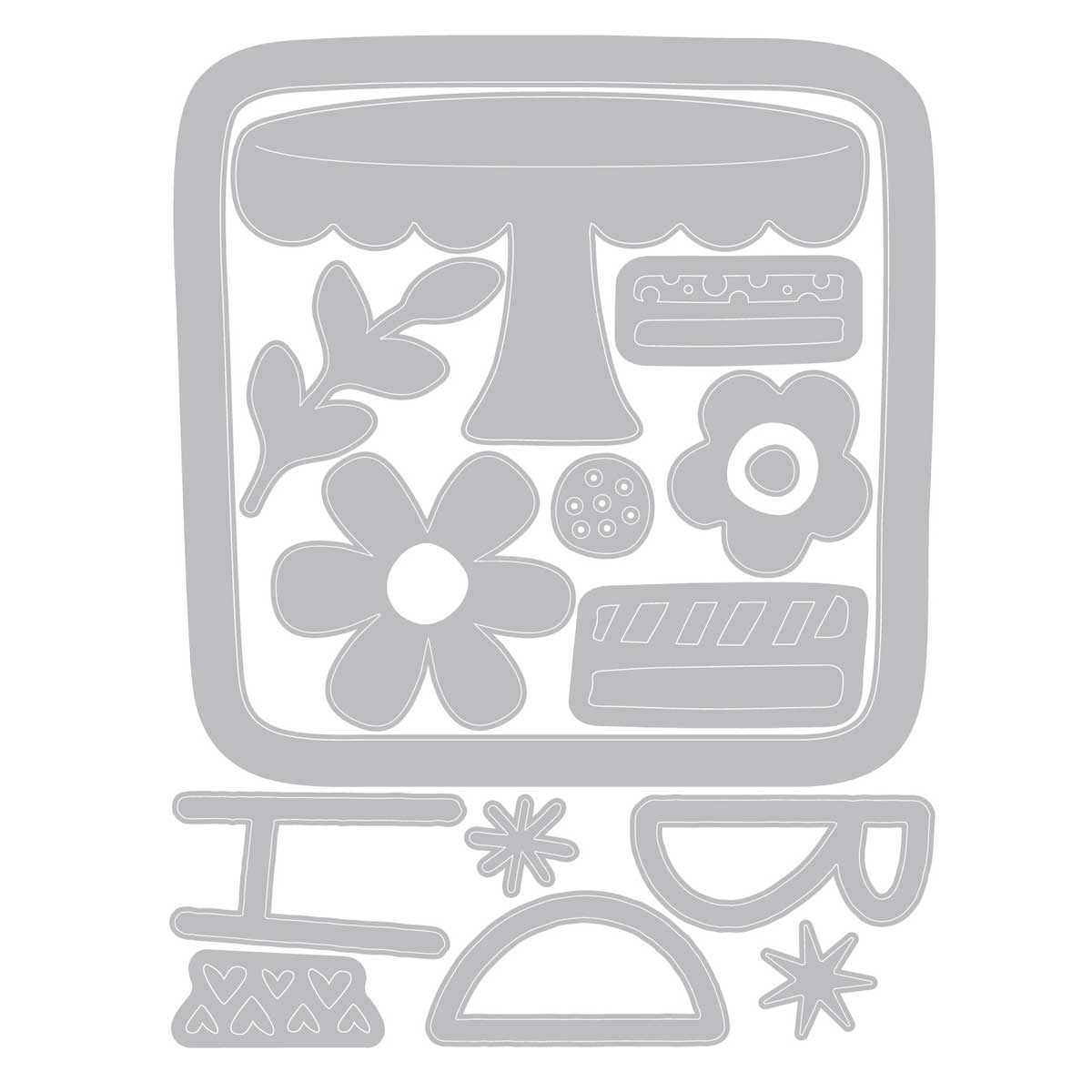 Sizzix 25th Birthday Collection - Catherine Pooler Designs Stencils & Thinlits - Let's Eat Cake! [667129] - Image 2