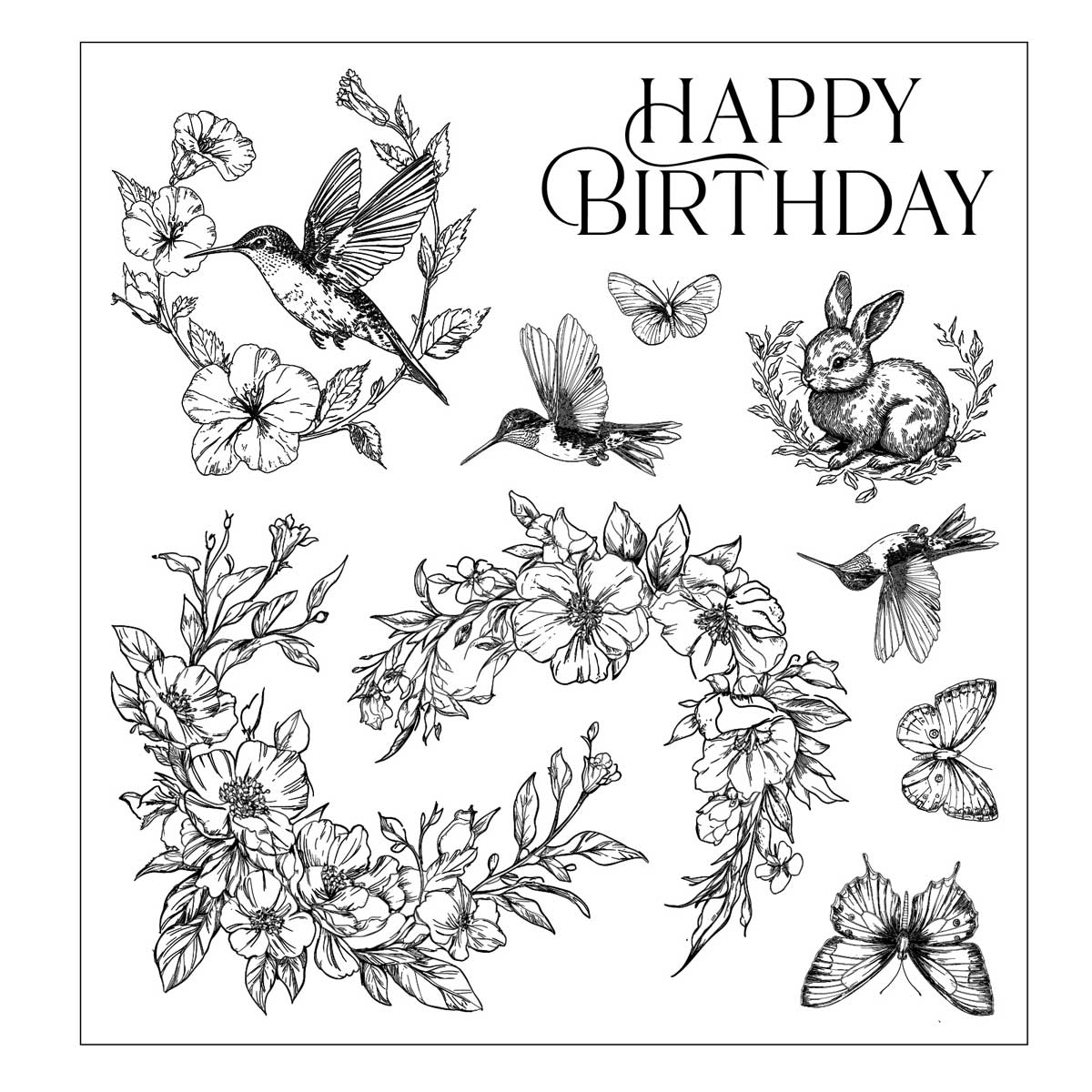 Sizzix 25th Birthday Collection - Willow Wolfe Stamps - Birthday Blooms [667128] - Image 2