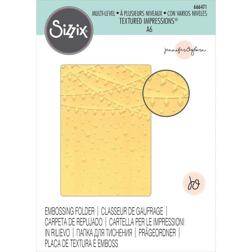 Sizzix Multi Level Textured Impressions By Jennifer Ogborn - Stars & Lights [666471]