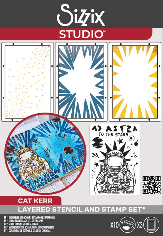 Sizzix Studio - Layered Stencil & Stamp Set - Ad Astra [666753]
