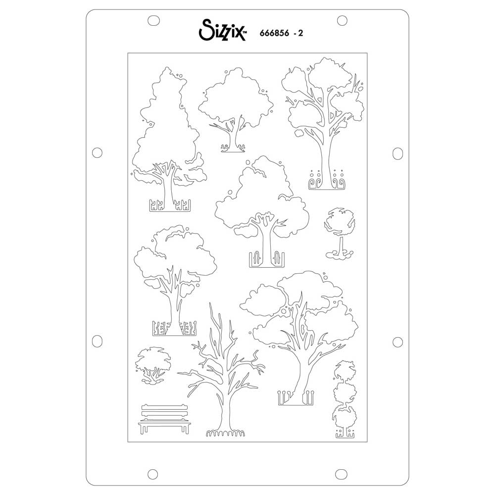 Sizzix Studio - Layered Stencil & Stamp Set - City Life [666856] - Image 4