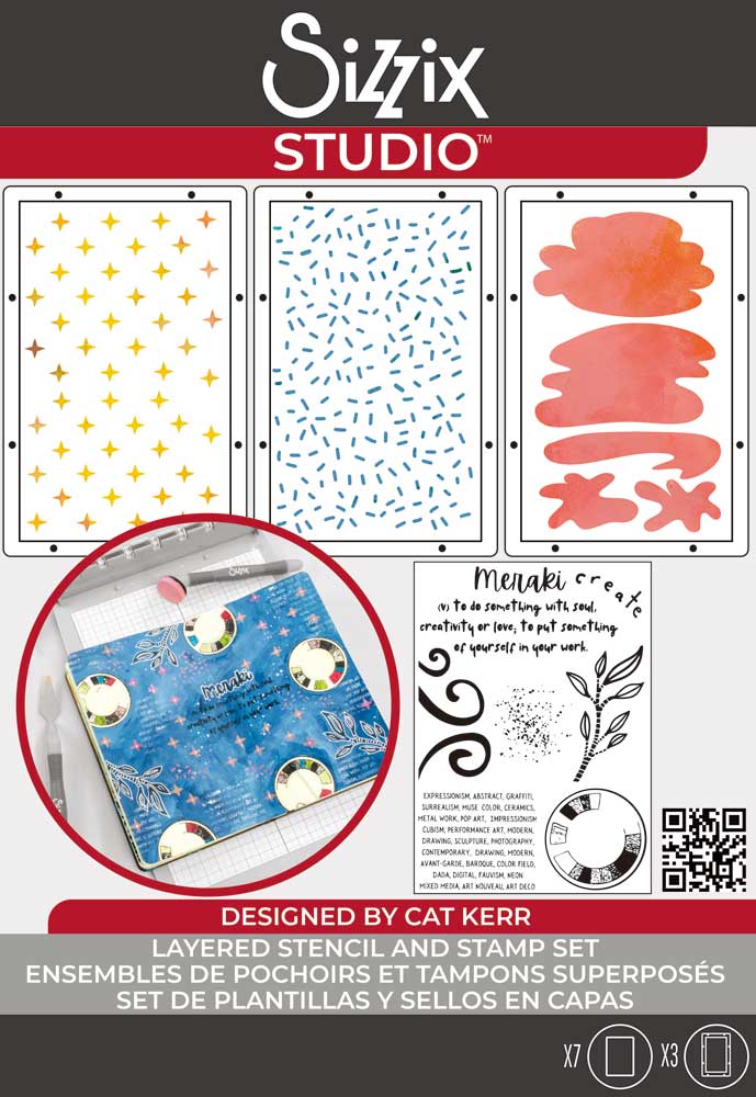Sizzix Studio - Layered Stencil & Stamp Set - Create [666754]