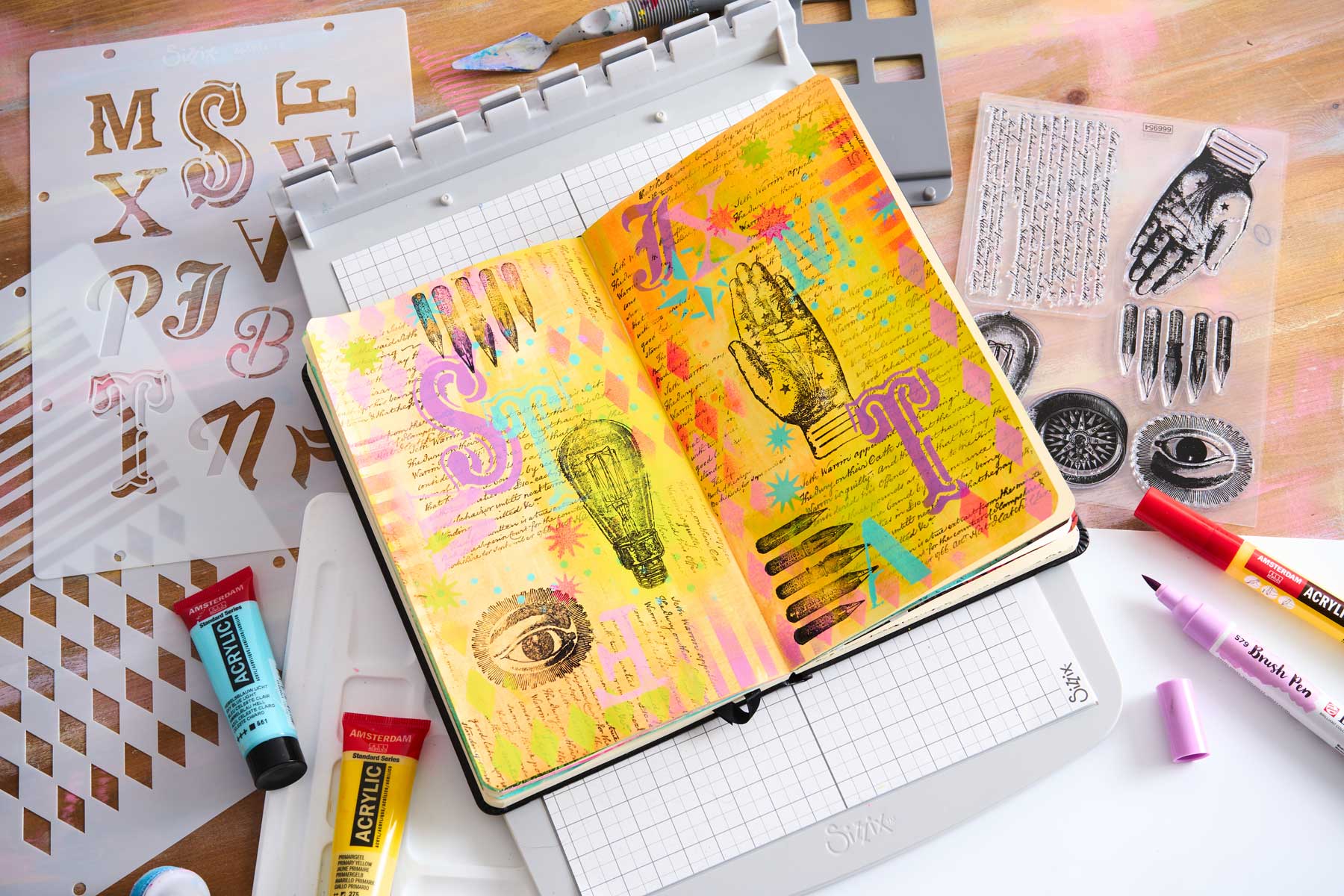 Sizzix Studio - Layered Stencil & Stamp Set - Mark Montano, My Favorite Things [666954] - Image 6