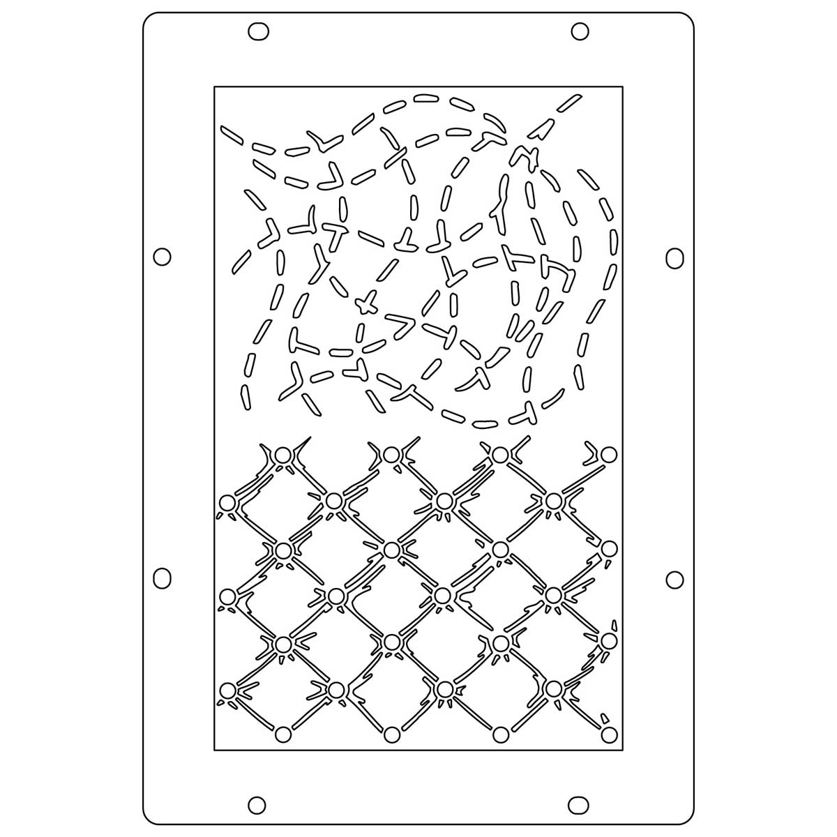 Sizzix Studio - Layered Stencil & Stamp Set - Mark Montano, Stitches [666955] - Image 4