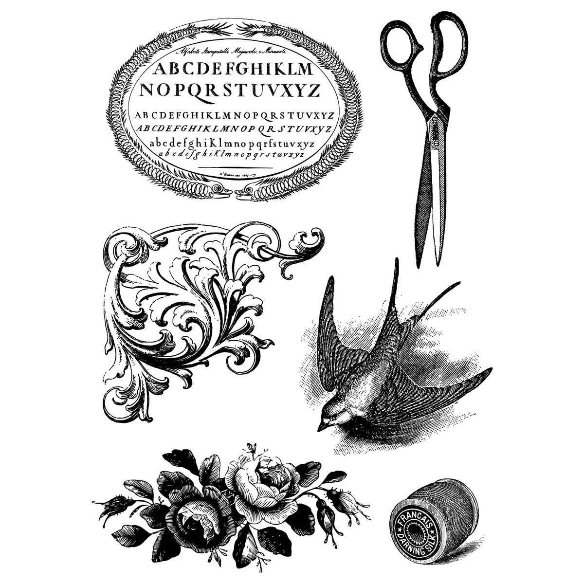 Sizzix Studio - Layered Stencil & Stamp Set - Mark Montano, Stitches [666955] - Image 5