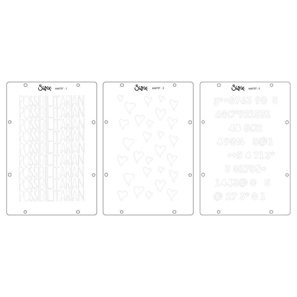 Sizzix Studio - Layered Stencil & Stamp Set - Possibilitarian [666757] - Image 2