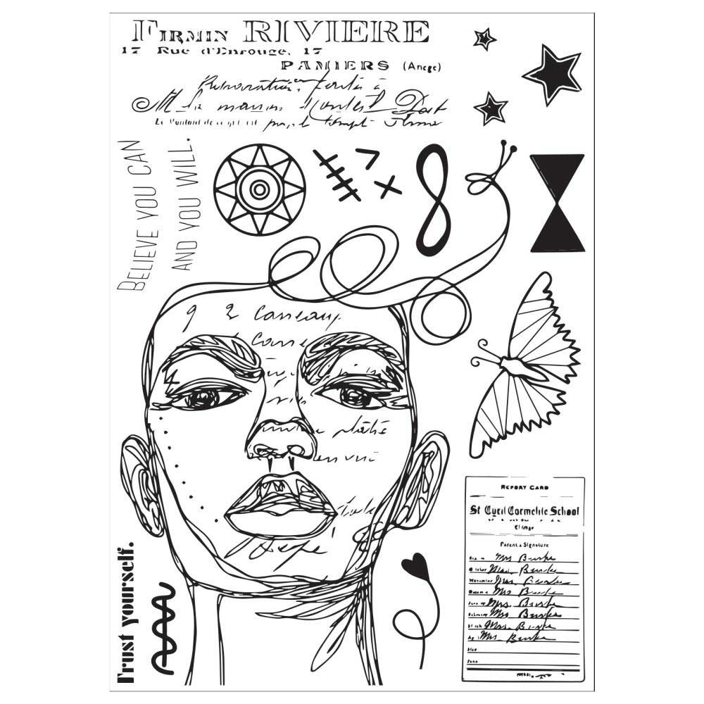 Sizzix Studio - Layered Stencil & Stamp Set - Possibilitarian [666757] - Image 3